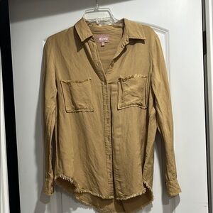 Show Me Your MuMu Tan Linen Shirt